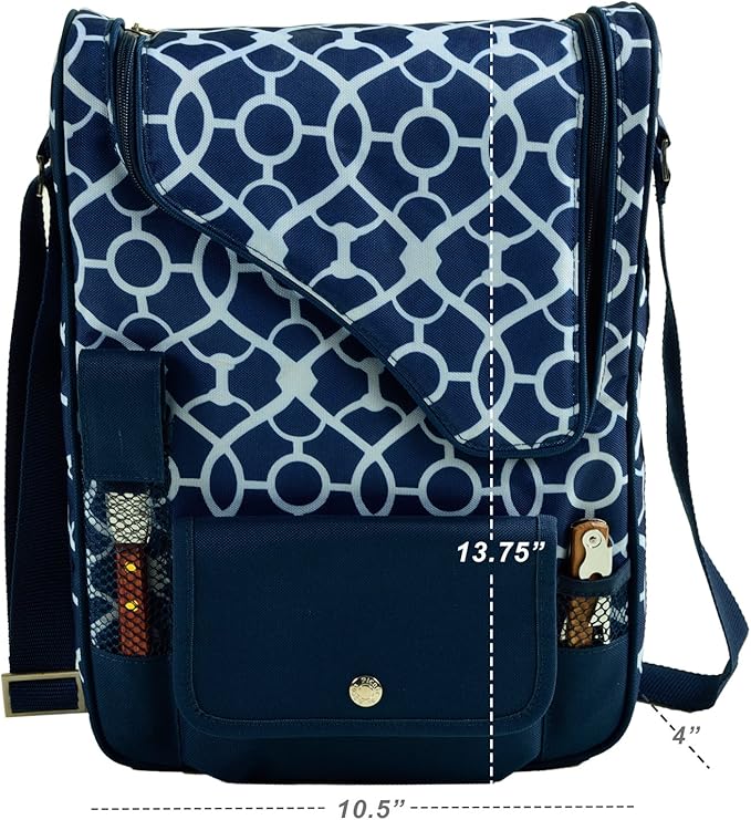 Picnic at Ascot Original Insulated Wine and Cheese Cooler Bag - Designed, Assembled & Quality Approved in the USA