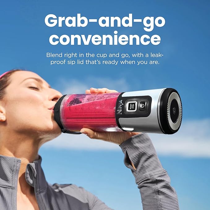 Ninja Blast Portable Blender, Cordless, 18oz. Vessel, Personal Blender For-Shakes and Smoothies, BPA Free, Leakproof-Lid and Sip Spout, USB-C Rechargeable, Dishwasher Safe Parts, Lavender, BC151ML