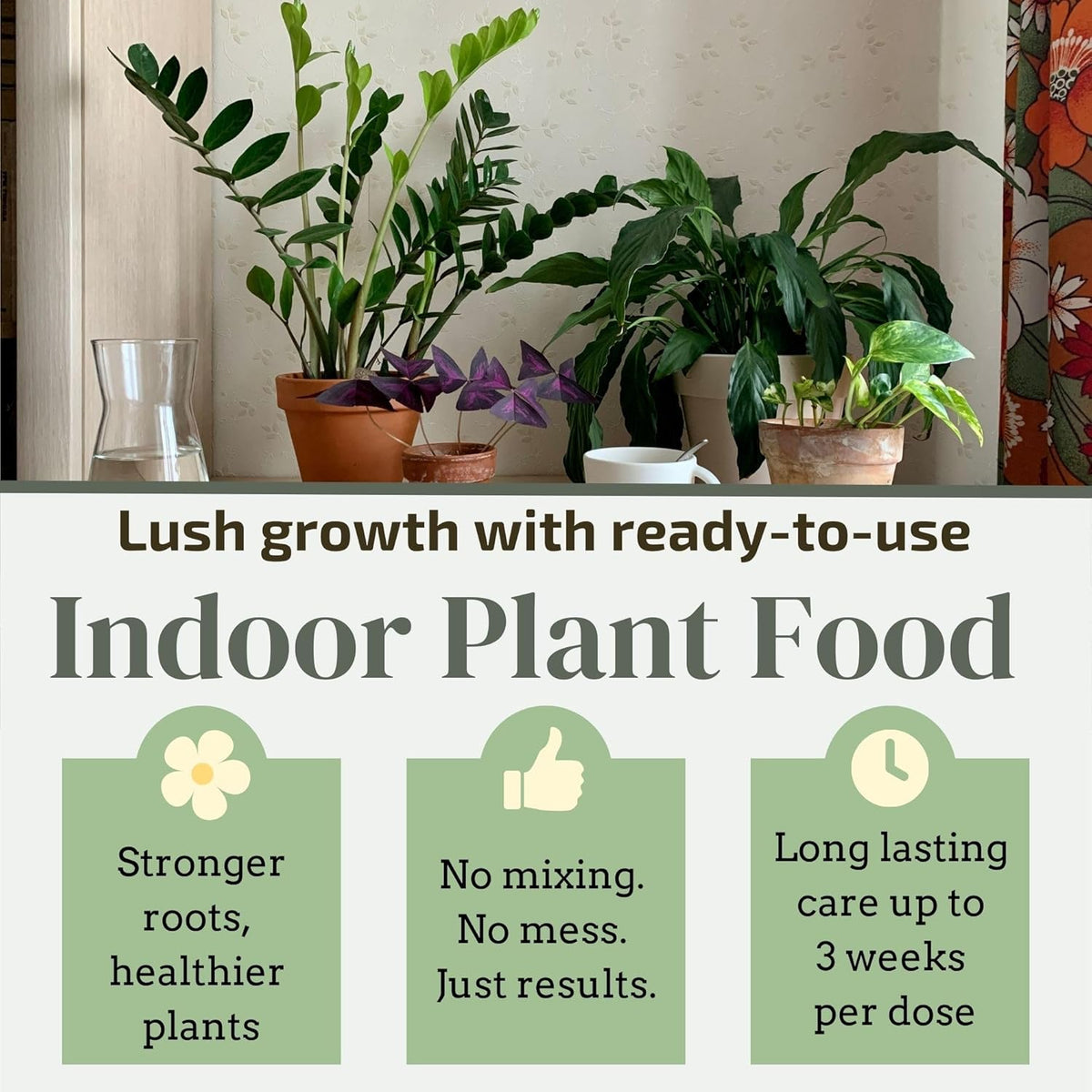Plant Food for Houseplants | Ready-to-Use Indoor Plant Food Liquid, NPK Fertilizer & Plant Fertilizer Sticks (8 Drip Feeders)