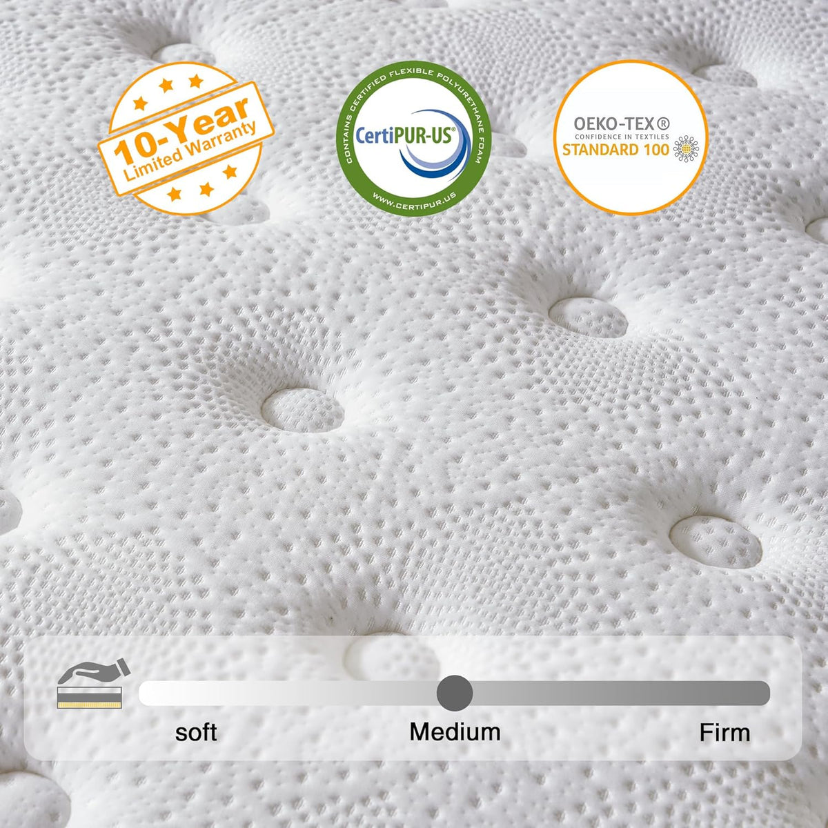 Queen Mattress, 12 Inch Hybrid Mattress in a Box, Memory Foam and Individual Pocket Springs, Soft and Breathable, Soft Feel