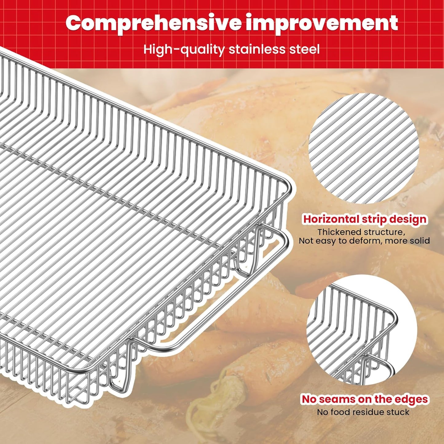 Air Fryer Basket for Oven,Ease Of Cleaning,Air Fryer Basket and Stainless Steel Baking Tray Pant Oven with 50 Sheets Parchment Papers,Air Fryer Pan Rack for Cooking Baking Dishwasher (1 Set L)