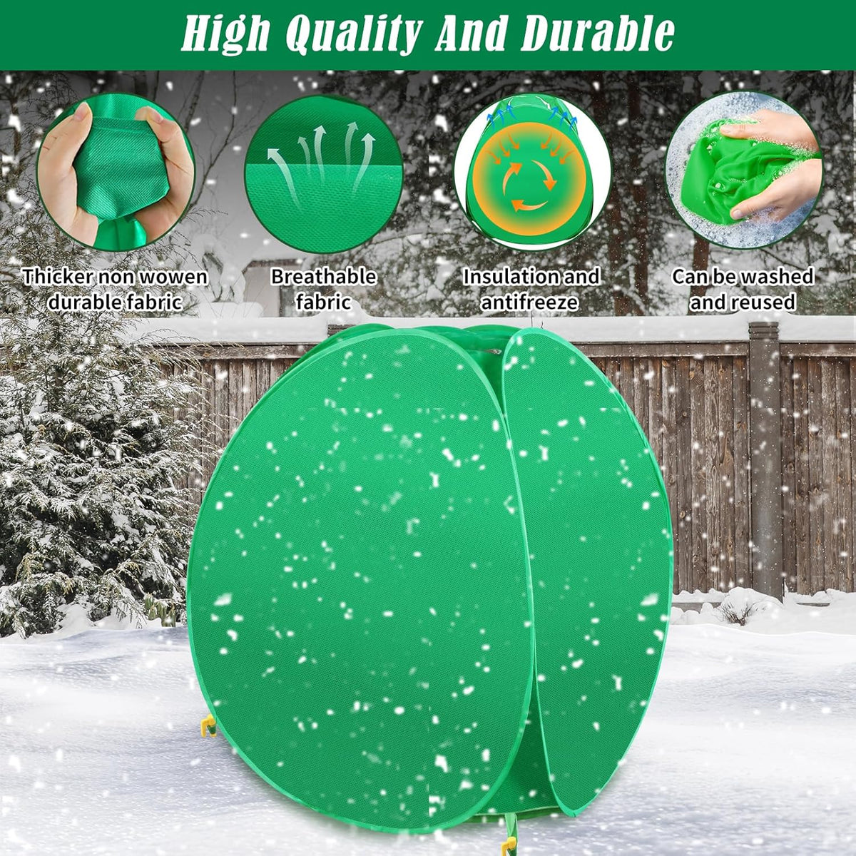 2 Pack Plant Covers Freeze Protection, 28x28x33 Winter Shrub Frost Covers for Outdoor Plants, Warm Plant Protectors Tent for Protecting Fruit Tree Potted Plants and Shrub from Freezing Animals Eating