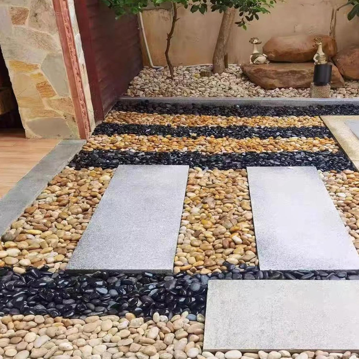 20 lbs Yellow River Rocks for Garden, 2-3 Inch Polished Pebbles for Indoor Plants, Decorative Rocks Stones for Landscaping, Plants, Vases, Aquariums, Fountains, Pathways and Backyard