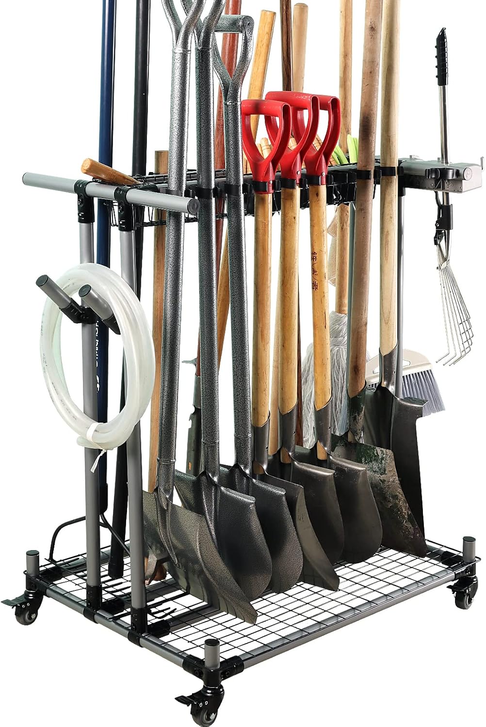 garden tool organizer metal Garage Storage Holder storage large long lawn tools heavy duty tool rack sturdy yard cart yard tool organizer for garage