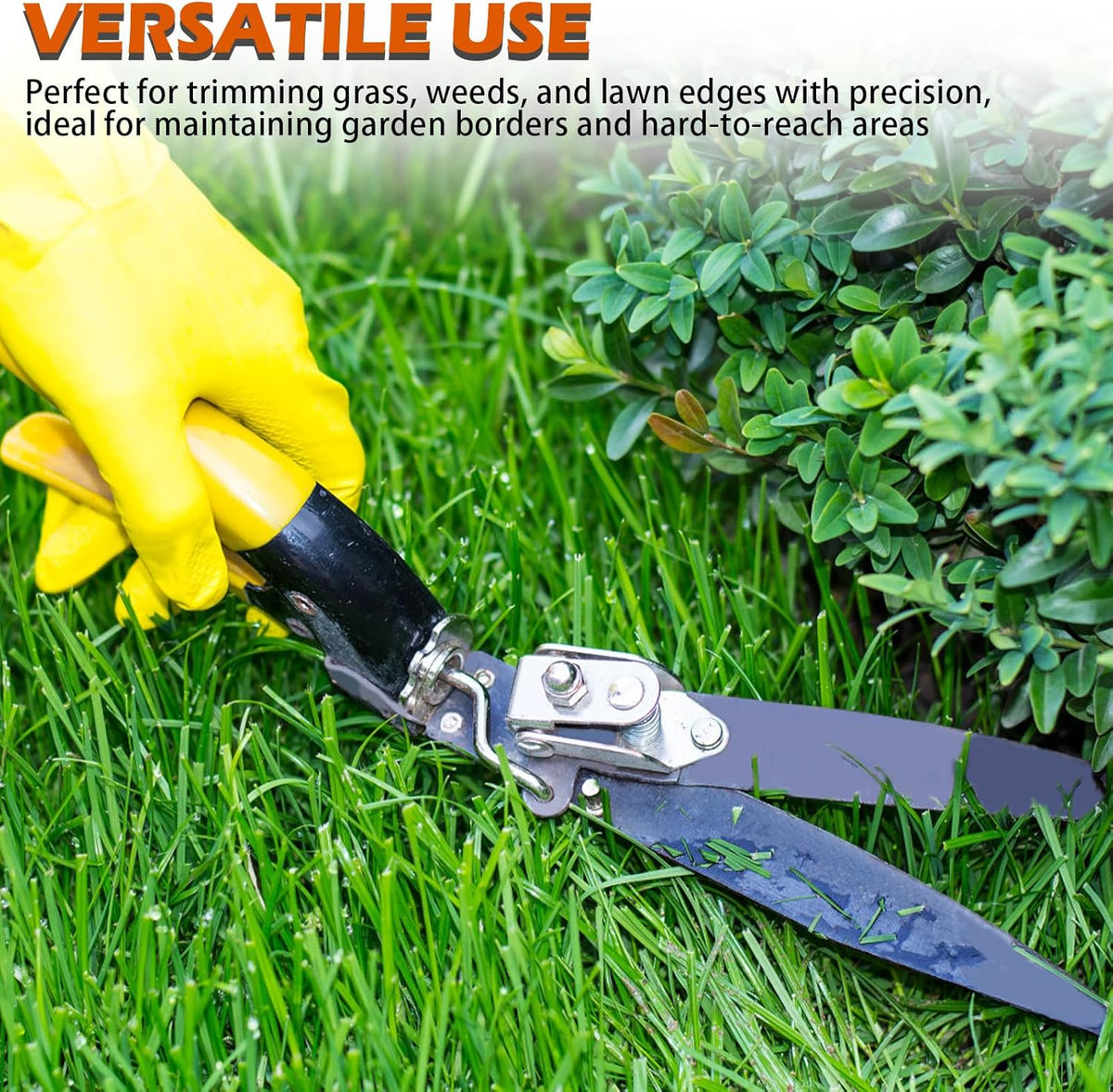 Upgraded Grass Shears, Grass Trimming Shears, Hand Grass Clippers, Gardening Scissors for Garden, Lawn Edges