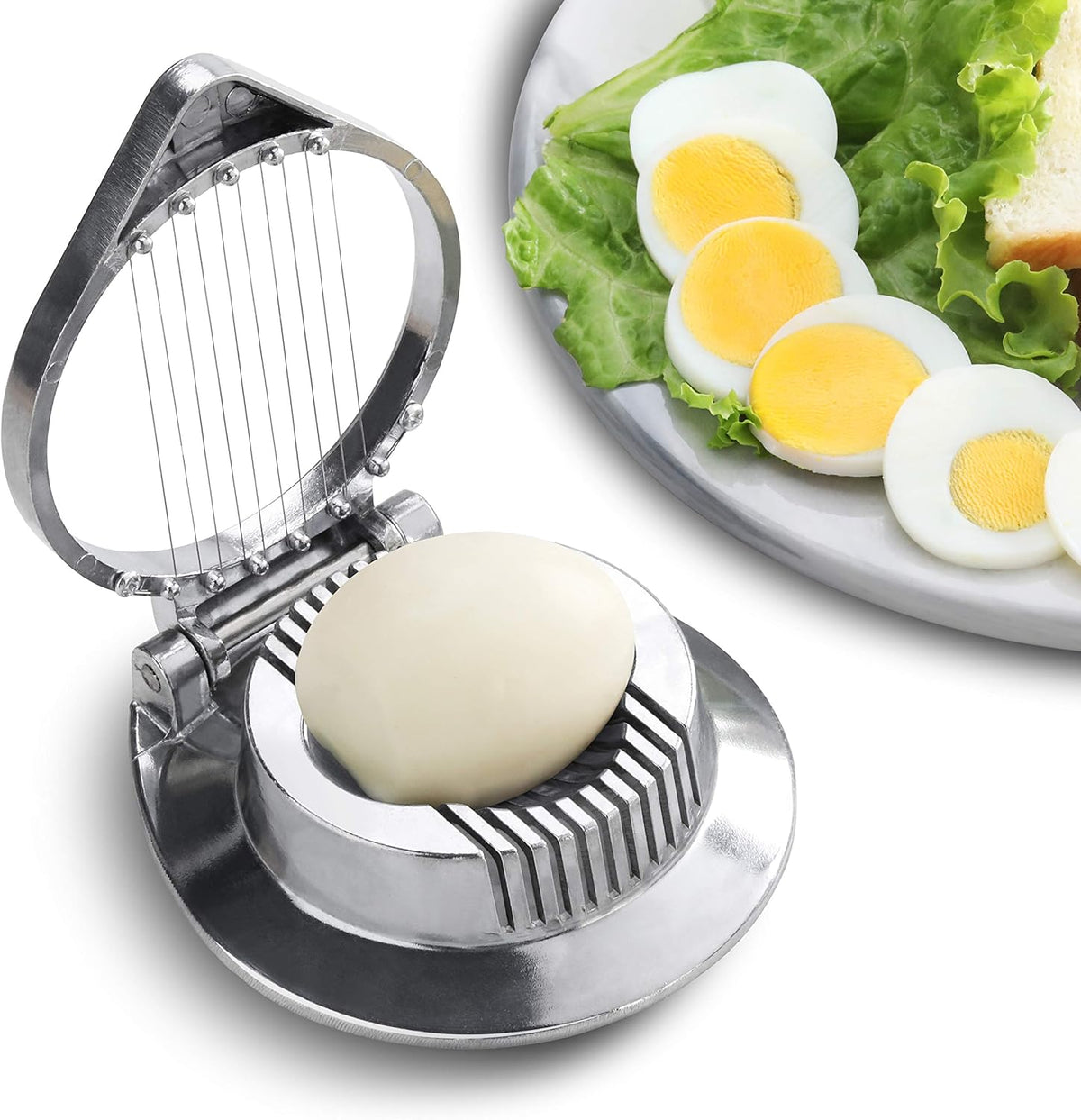 New Star Foodservice 36459 Commercial Grade Aluminum Egg Slicer, Mushroom Slicer with Stainless Steel Wire (Hand Wash Only)