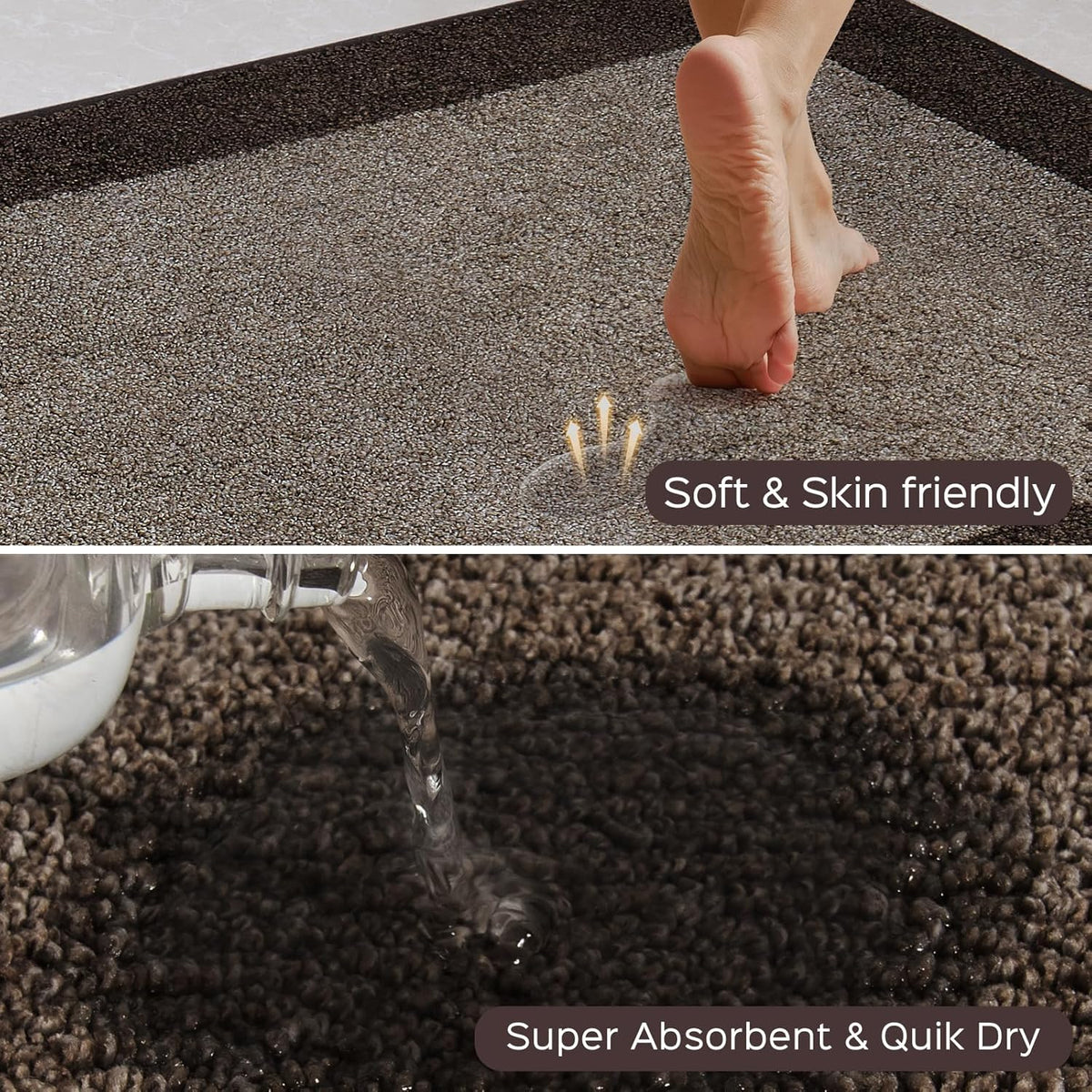 Machine Washable Kitchen Rug 24" x 84", Non Slip Kitchen Mat for Floor, Absorbent Entrance Runner Rug for Bedroom, Hallway, Bathroom, Door (Roll Packing)