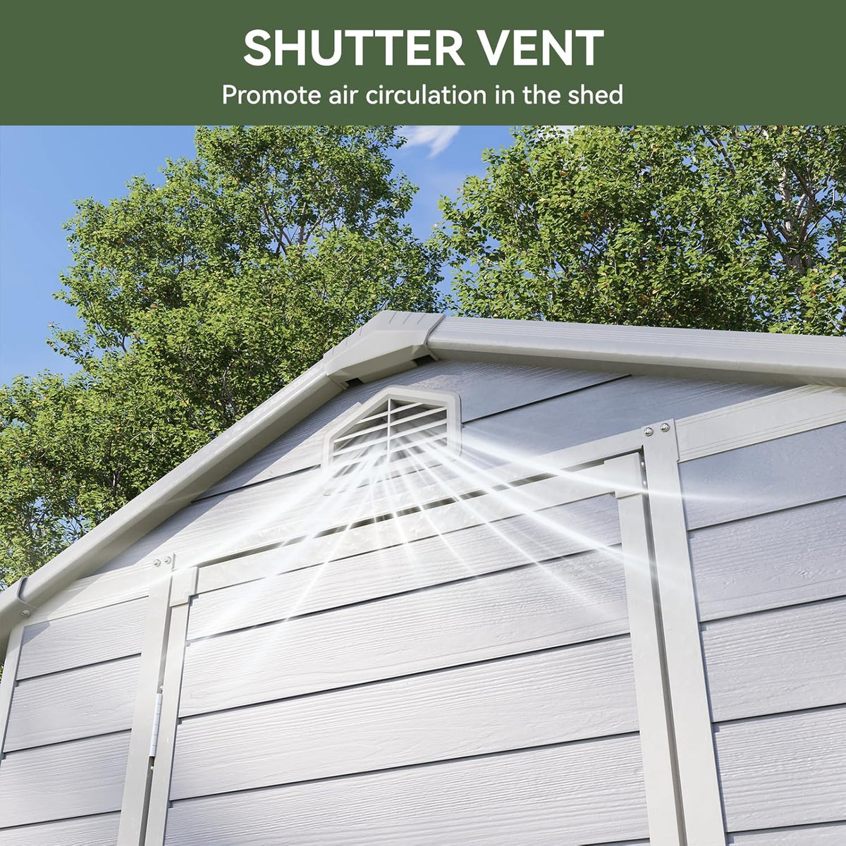 Aoxun 6.3 X 4.2 FT Resin Storage Shed Outdoor Plastic Large Garden Shed with Lockable Door, Floor for Backyard, Garden, Patio, Lawn, Grey (Grey, 6.3 x 4.4)