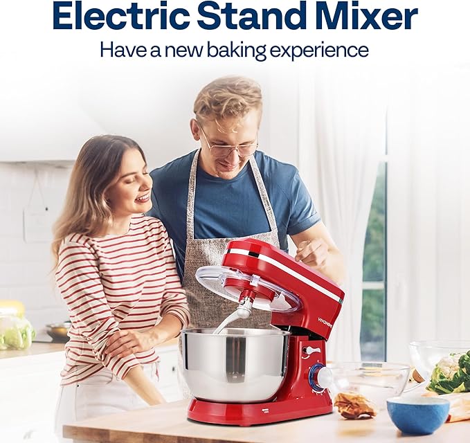 VIVOHOME 4.75 Quart Stand Mixer, 8 Speed Kitchen Electric Food Mixer with VIVOHOME Stand Mixer, 660W 10 Speed 6 Quart Tilt-Head Kitchen Electric Food Mixer