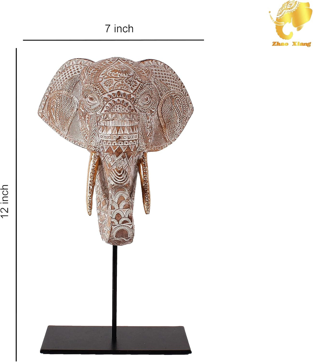 Abstract Art Elephant Head Resin Sculpture for Modern Home Decoration, Influencer Picks Adorning Items for Living Room, Office, Desk, Bookshelf, Shelf, Nightstand, TV Stand