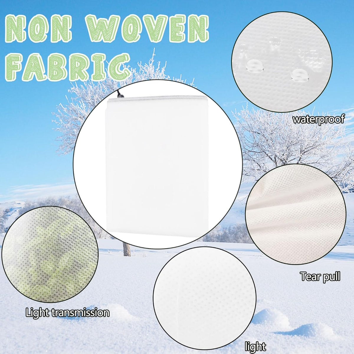 Freeze Protection Plant Cover, 84" x 72"Frost Winter Protection Tree Wrap Bag, Cold Weather Protection Cloth Cover Outdoor for Growing Season Extension and Freezing Protection