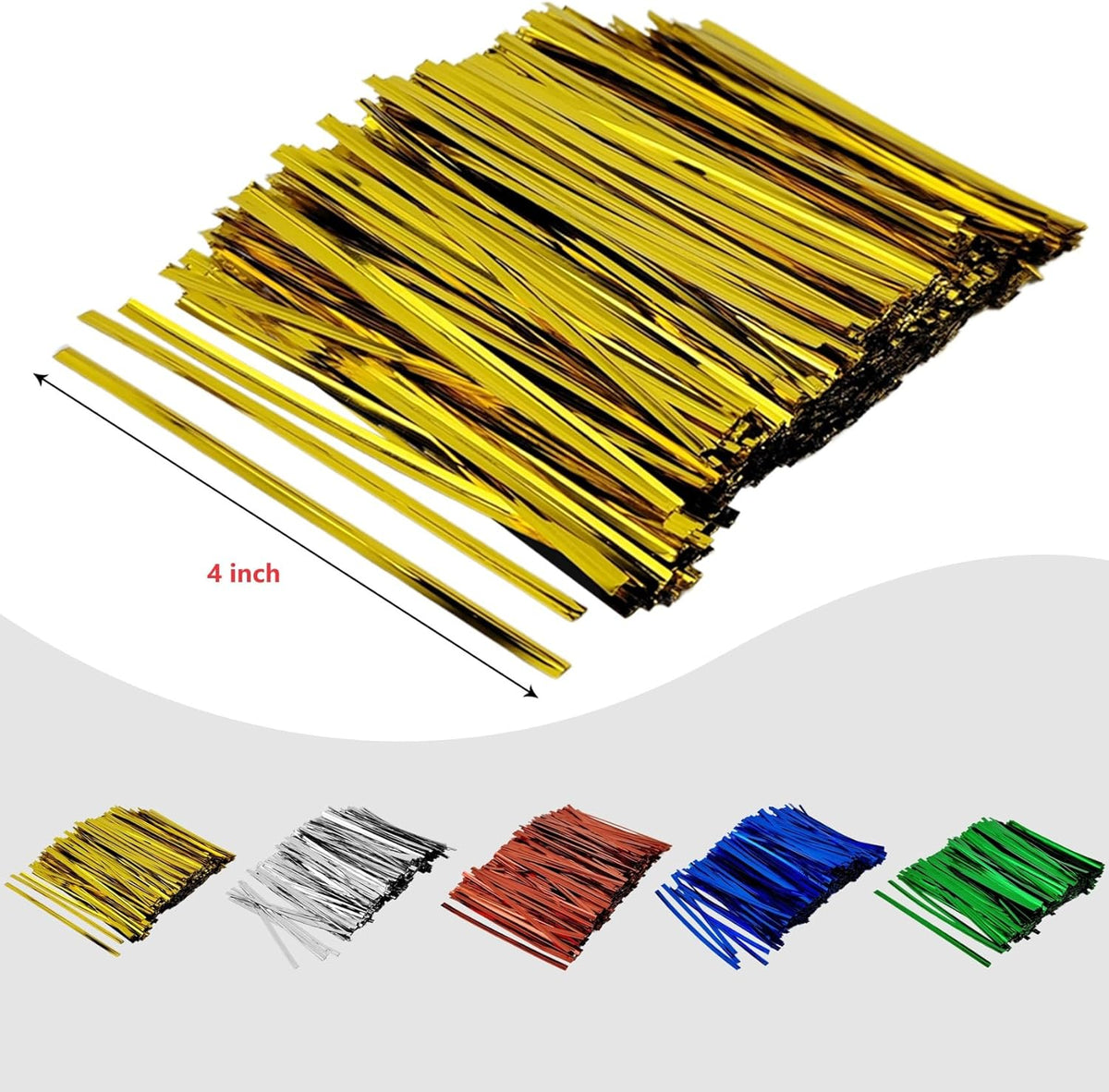 800 Pcs Metal Twist Ties 4 Inches Twist Straps for Bread Bags Candy Bags Snack Bags Halloween Party Cake Favor (Silver)