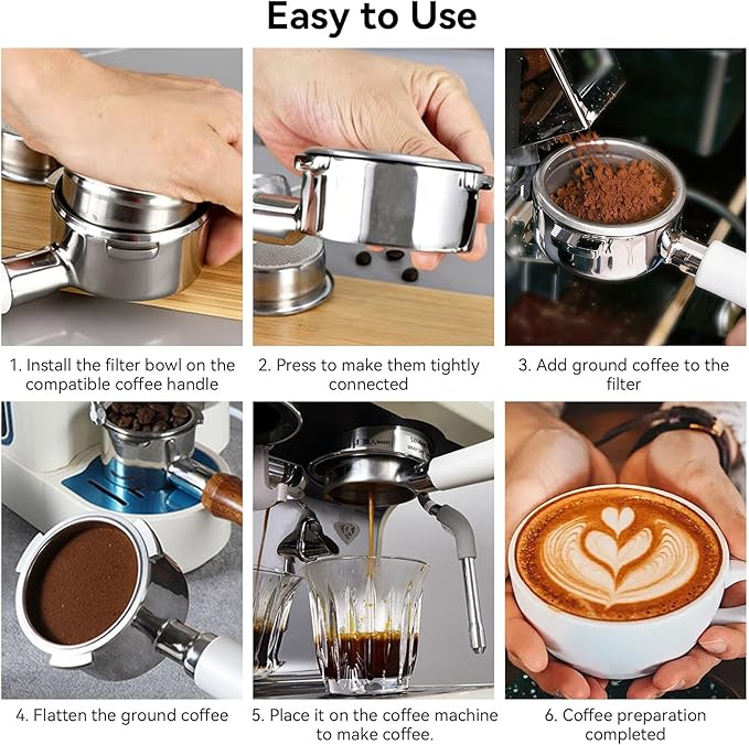 Stainless Steel Coffee Filter, 51mm Double Layer Pressurized Filter Basket Espresso Filter Basket Espresso Machine Parts for Portafilter Coffee Machine(Double Cup)