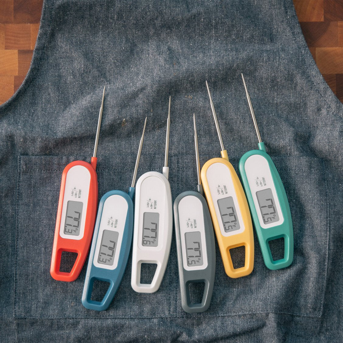 Lavatools Javelin® Ultra-Fast 3-Second Digital Instant Read Meat Thermometer for Grill and Cooking, 2.75" Probe, Compact Foldable Design, Large Display, IP65 Water Resistant, NSF Certified – Butter