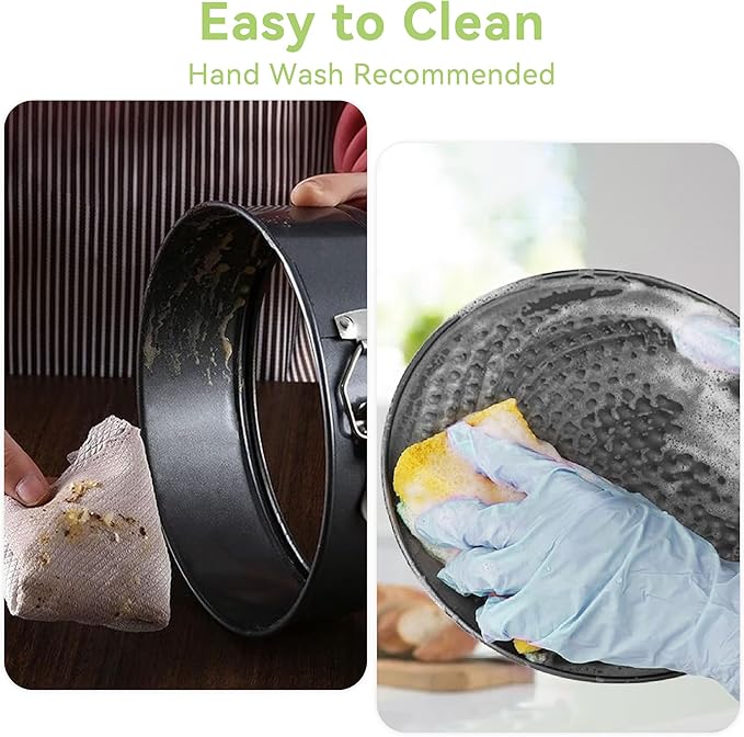 USLAI Springform Pan, 4+7+9 Inch Nonstick Cheesecake Pan with Removable Bottom, Easy to Clean, Ideal for Baking Cakes, Pies and Quiches - Set of 3