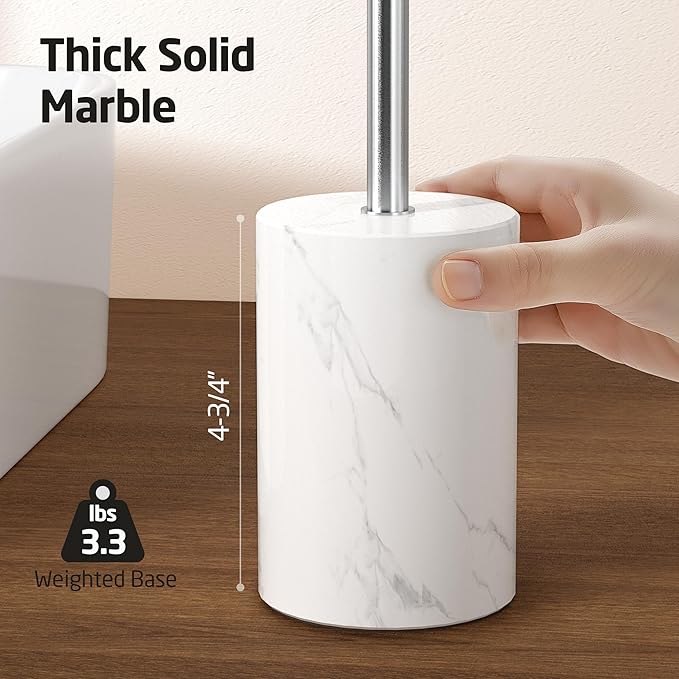 KES Hand Towel Rack for Bathroom Countertop, Towel Holder Stand with Small Marble Base, Free Standing Hand Towel Holder Stand 18/8 Stainless Steel Space Saving Brushed Finish, BTH234S30-2