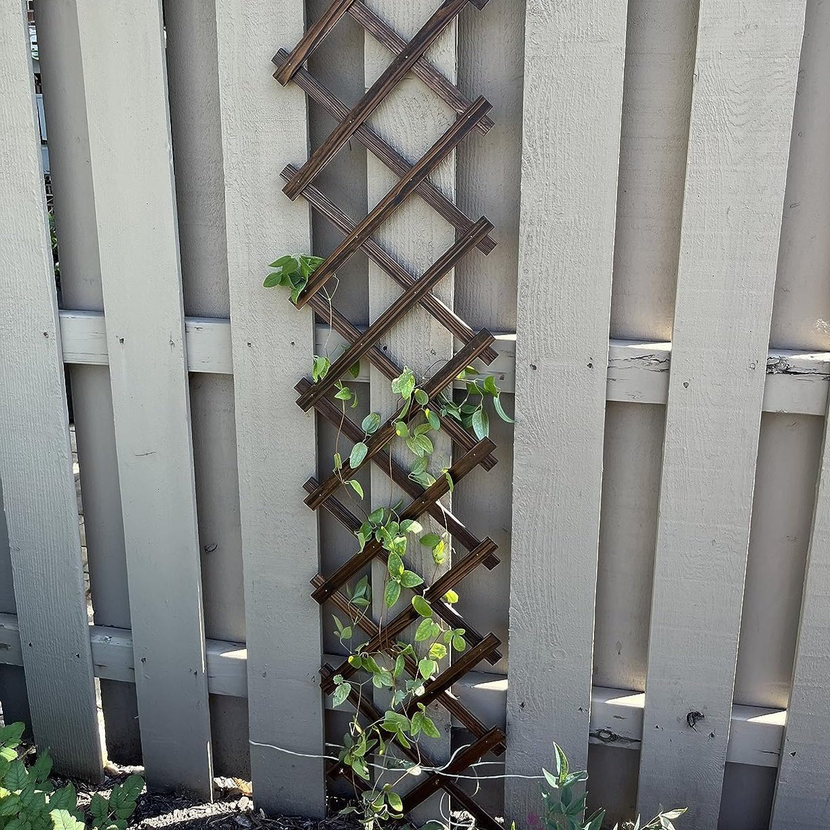 4 Pcs Expandable Garden Trellis, Wooden Lattice Wall Fence Trellis for Climbing Plants Ivy Vine Rose Clematis 13" x 68" for Outdoor Garden Patio Room Decor (4)