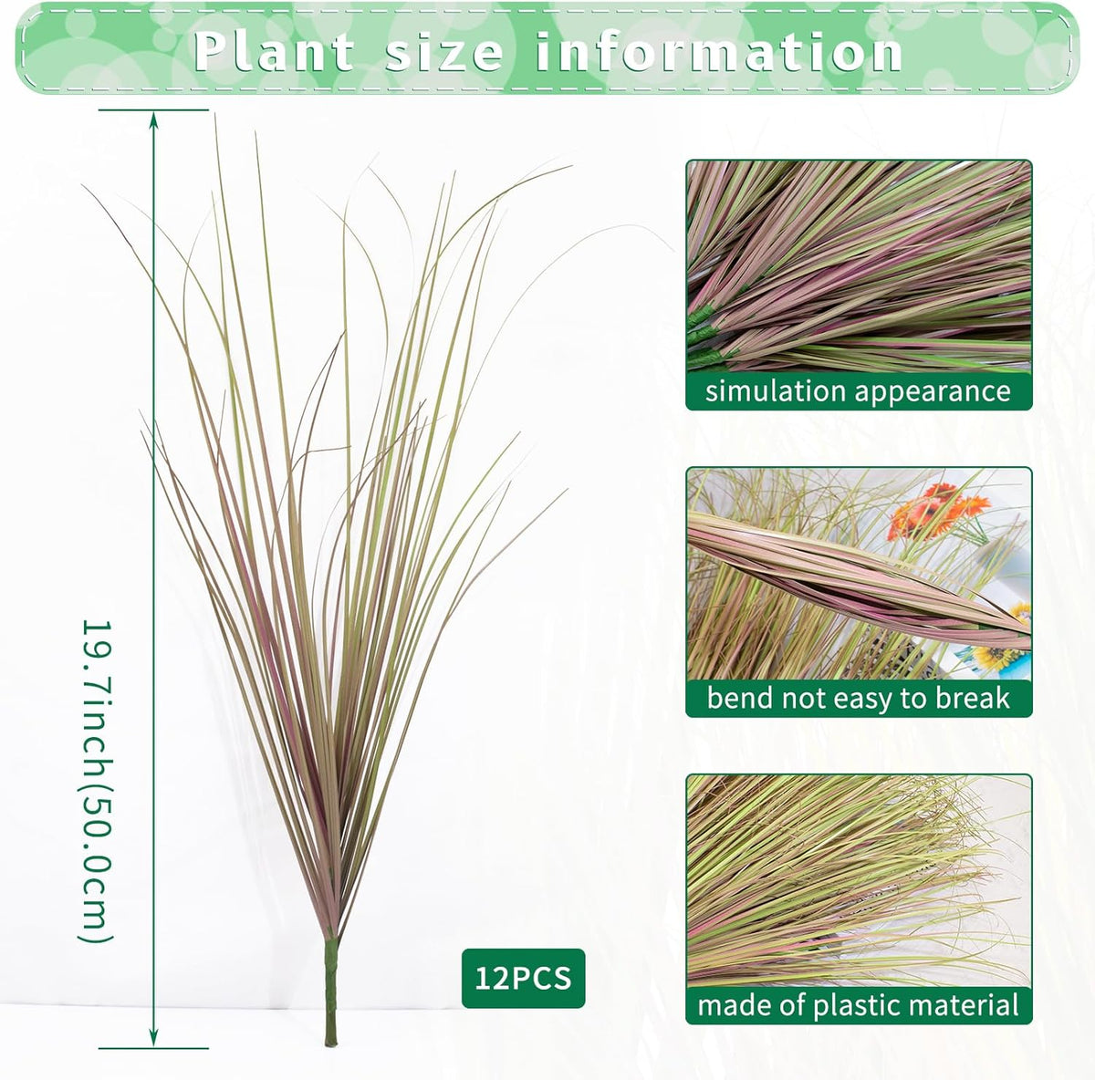 12Pcs Artificial Grass Plants, Faux Shrubs Wheat Grass, Artificial Tall Grass Fake Plants for Outdoor Decor,Artificial Greenery Stems Weed for Room Indoor Home Decor（Light Purple）
