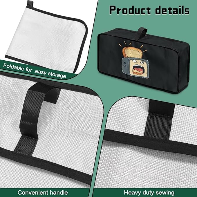 Funny Bread Toaster Cover 2 Slice, Machine Washable 2 Slice Slim Toaster Cover Protective Dust Covers for Kitchen Appliances, Heat-Resistant