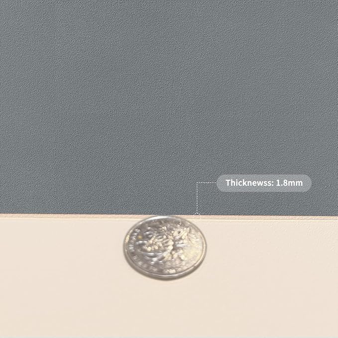 Leather Table Cover,1.8mm Thick,12x78 Inch Desk Cover,Dresser Cover Top,Dresser Protector Top,Dresser Cover,End Table Cover.(Off White+Light Gray,12x78)