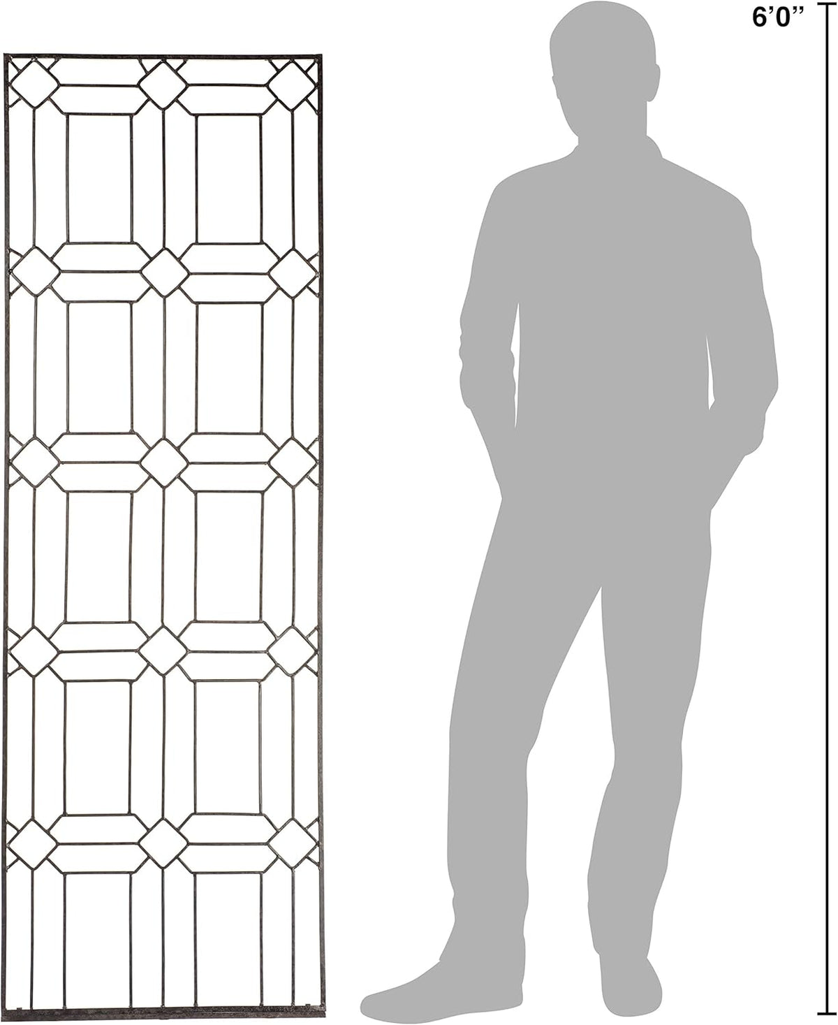 H Potter Outdoor Metal Wall Decor or Trellis for Climbing Plants Art Garden Panel Roses Vines Privacy Includes Brackets for Hanging GAR258W1