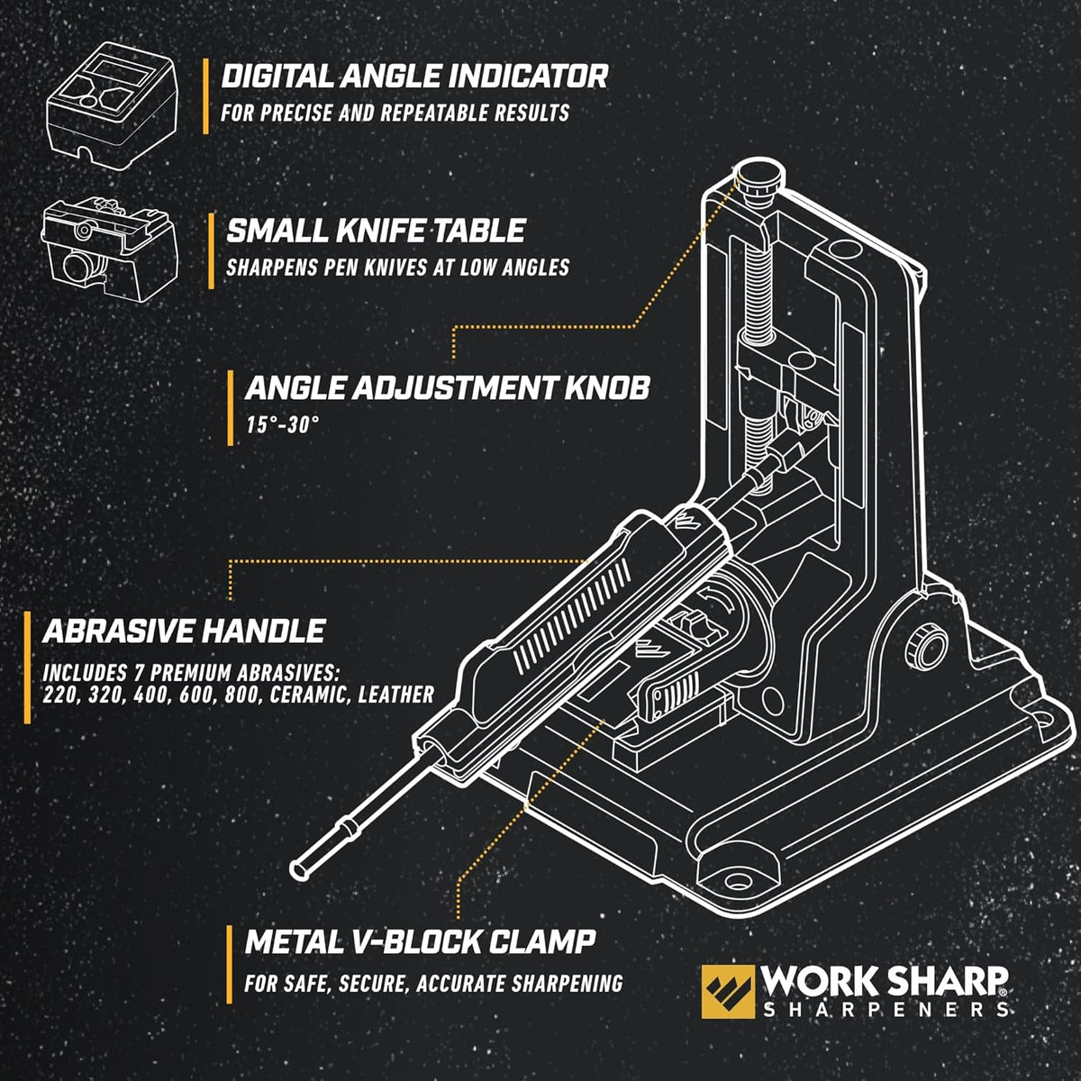 Work Sharp Professional Precision Adjust Knife Sharpener - Adjustable Knife Sharpening Kit for Pocket, Hunting, Kitchen, Serrated Knives