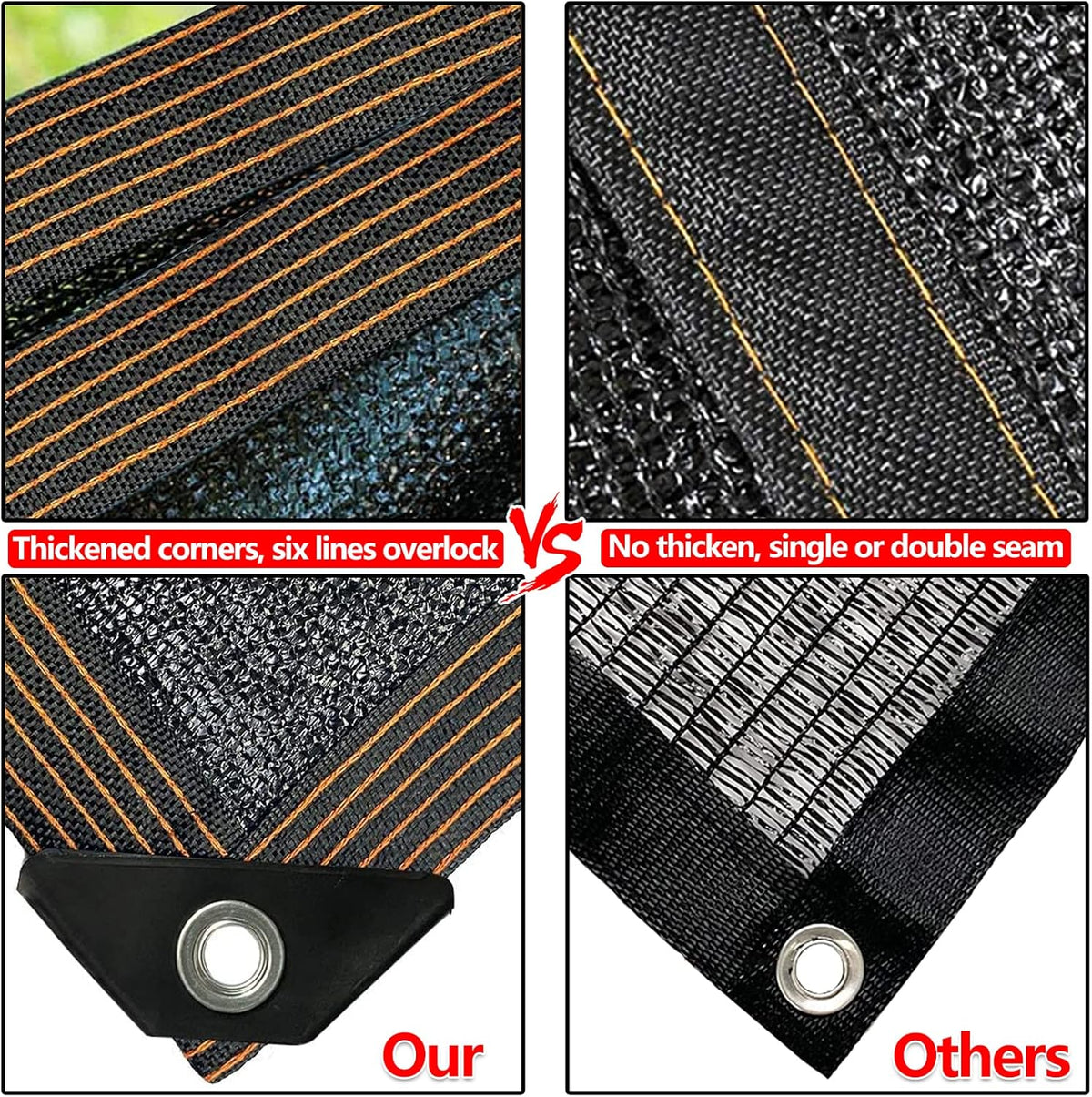 QLOFEI Shade Cloth for Patio, 80-90% Sunblock Sails for Garden Pergola Outdoor, Sun Shade Cloth with Grommets for Kennel Chicken Coop Lawn Easier to Hang Neting Cover, 24x24 FT