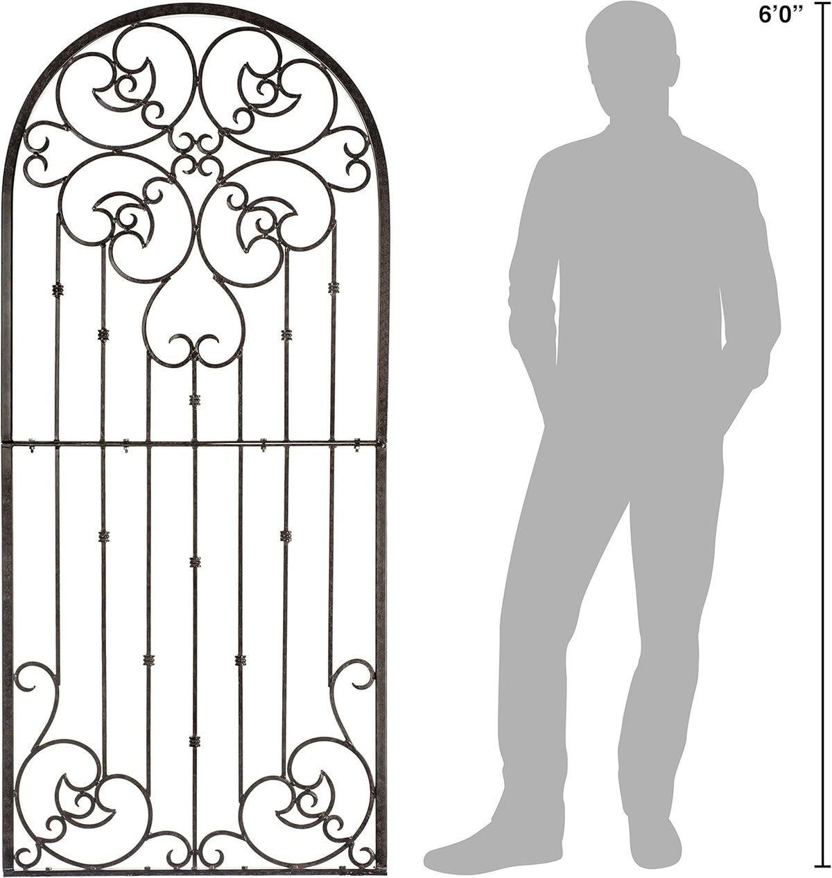 H Potter Wall Trellis Indoor Outdoor Wrought Iron Heavy Scroll Metal Decoration Large with Set of 4 Mounting Brackets