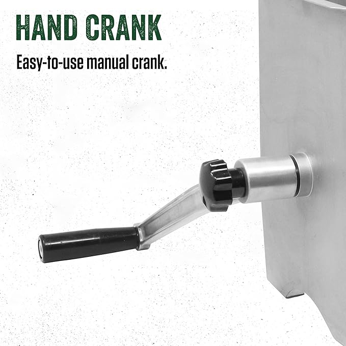 LEM Products MightyBite 10 Pound Capacity Manual Meat Mixer, Stainless Steel, Hand Crank, Manual Mixing Operation