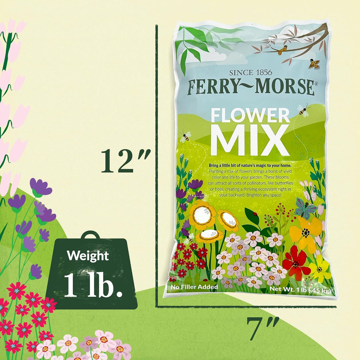 Ferry-Morse Hot, Dry Annual Mix Bulk Wildflower Seeds, 1lb