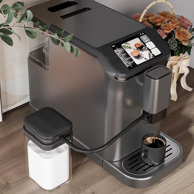 All-In-One Espresso Machine and 20 Bar Espresso With Machine Self-Cleaning and Milk Frother, One-Touch LCD BaristaGrade Coffee Maker Machines for Home