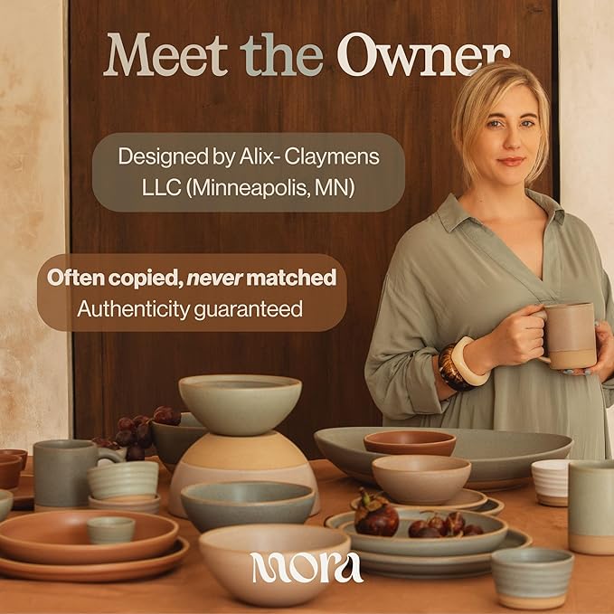MORA Ceramic Pie Pan for Baking - 9 inch - Deep and Fluted Pie Dish for Old Fashion Apple Pie, Quiche, Pot Pies, Tart, etc - Modern Farmhouse Style Porcelain Ceramic Pie Plate - Oat