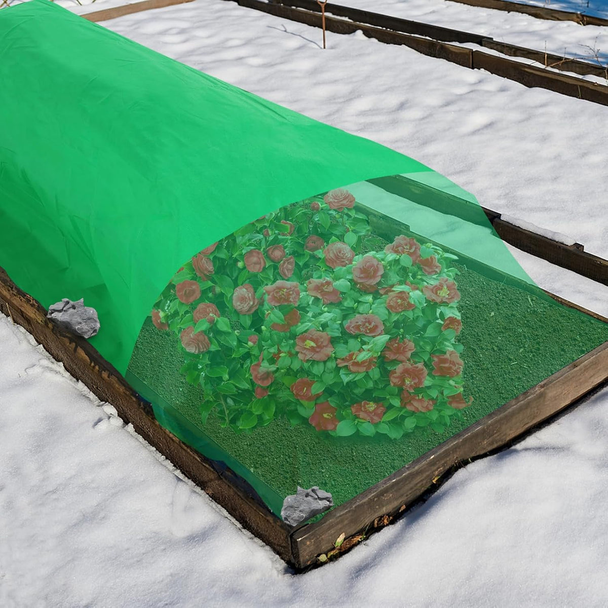 2.0oz/yd² Plant Covers Freeze Protection - 10 x 20 ft Easy of Use Green Winter Plant Frost Blanket Shield for Raised Beds, Reusable Garden Fabric Cloth Floating Row Cover for Outdoor Plants, Small