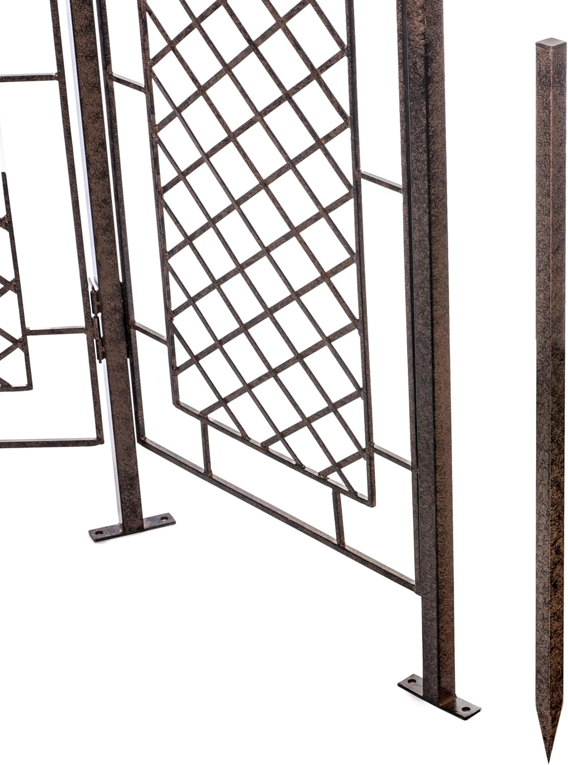H Potter Large Garden Trellis for Climbing Plants Wrought Iron Metal 3 Panel Ivy Garden Privacy Screen Patio Deck GAR573L