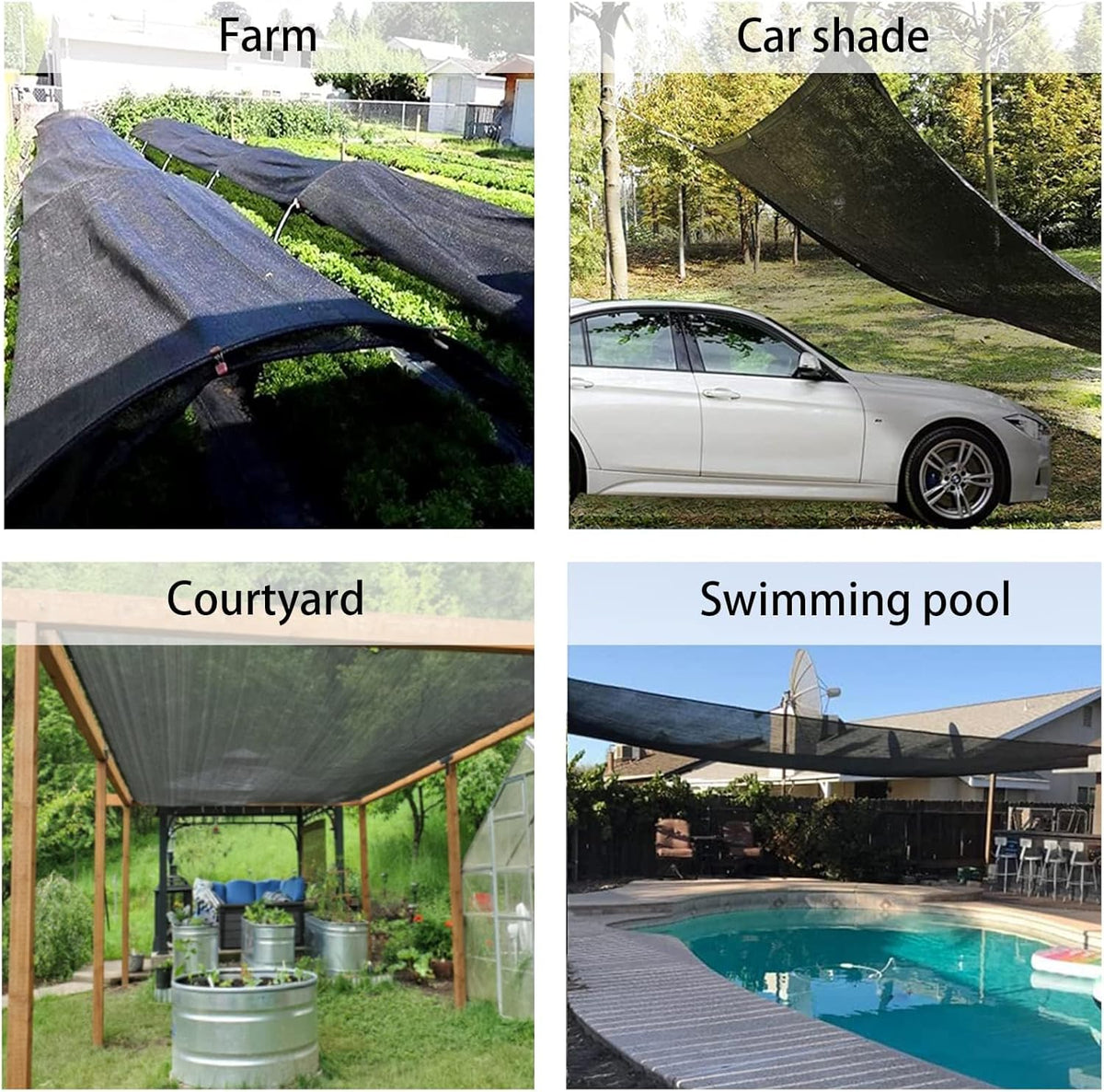 LOVE STORY 8x16FT 70% Black Shade Cloth Sun Shade Net with Grommets Sunblock Net Mesh Tarp for Garden,Plants Cover,Greenhouse and Patio