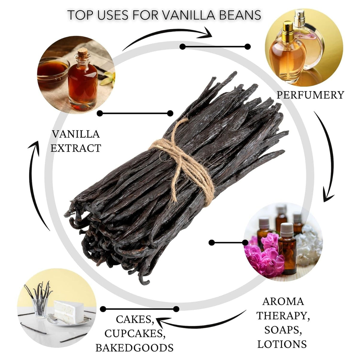 Slofoodgroup Gourmet Vanilla Beans -10 Count Grade A Vanilla from Uganda - Bourbon Vanilla for Cooking, Baking and Homemade Vanilla Extract