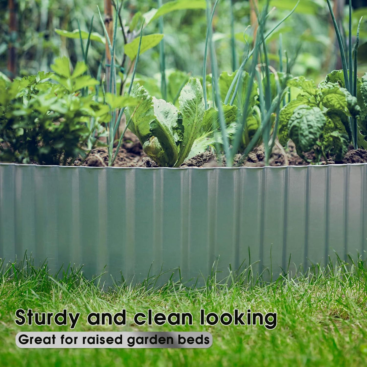 Worth Wide-Corrugated Galvanized Steel Landscape Edging, 6" x 20Ft Flexible Sturdy Lawn Garden Metal Edging Long Strips for Raised Flower Bed Tree Surrounds,Silver