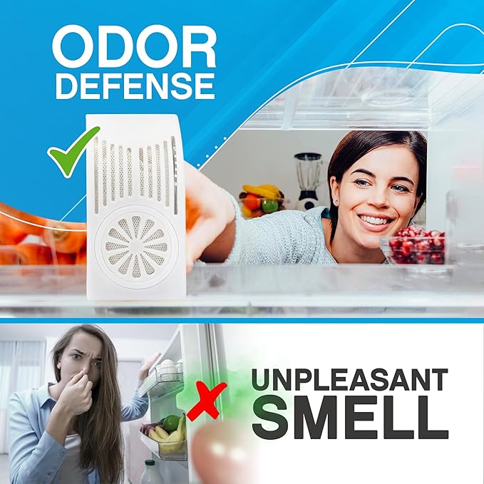 NonScents Refrigerator Deodorizer (4-Count) & Smoke Odor Eliminator Bag - Ultimate Odor Control Bundle for Fridge, Freezer, Cars, & Small Spaces – Fragrance-Free & Long-Lasting