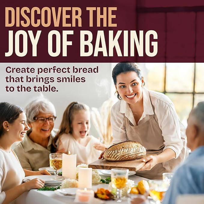 Superbaking 10" Oval Banneton Bread Proofing Basket – Sourdough Starter Kit for Crusty Artisan Style Loaves, Includes Essential Bread Baking Supplies & Tools - Ideal Gift for Bakers