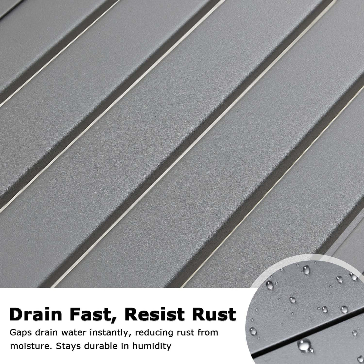 Outdoor Metal Backless Bench Set of 2, 46" Patio Garden Bench for Outdoor, All Wheather Outdoor Bench for Garden, Backyard, Porch, Grey