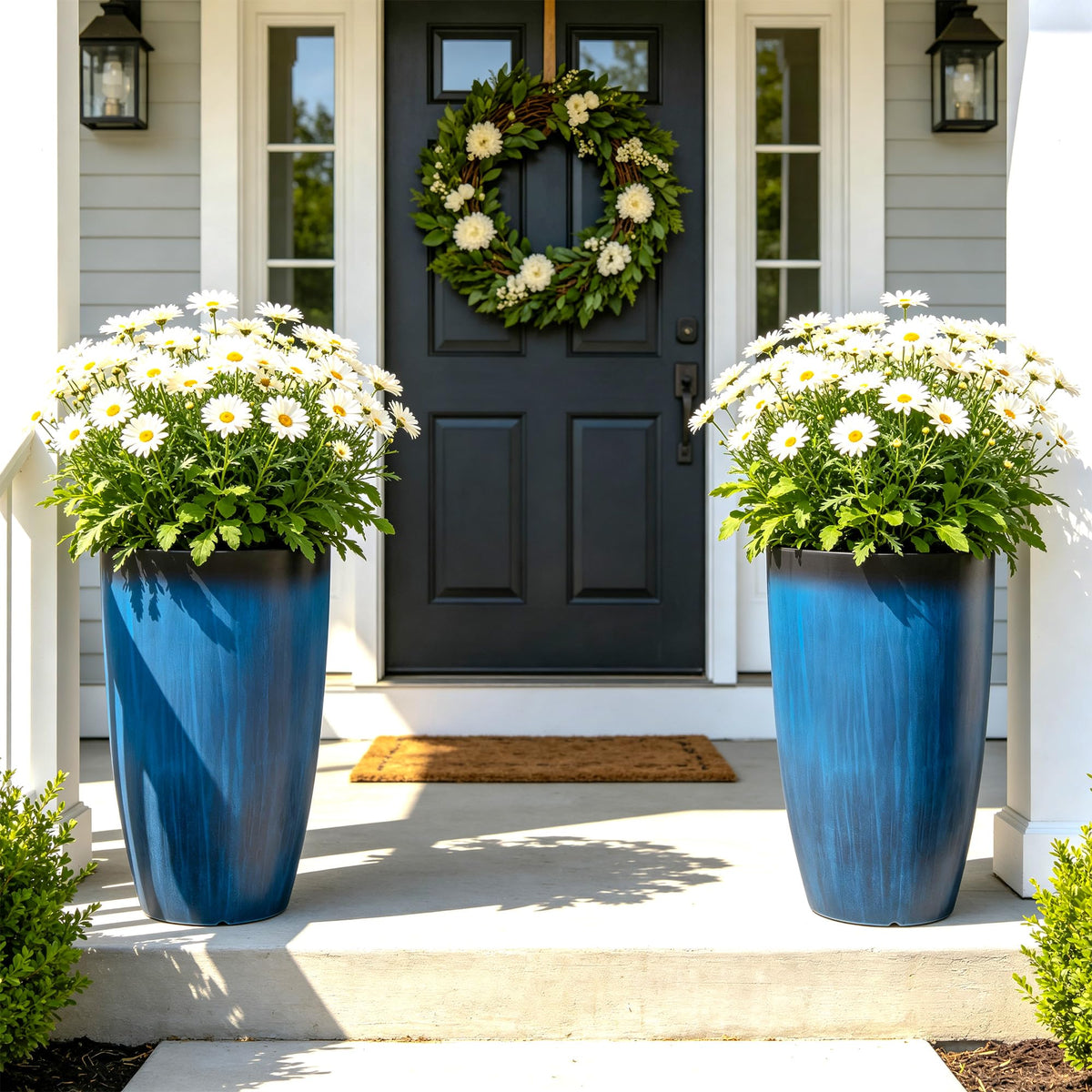 Autodaya 24" Large Tall Outdoor Planters Set of 2 (2 Count)