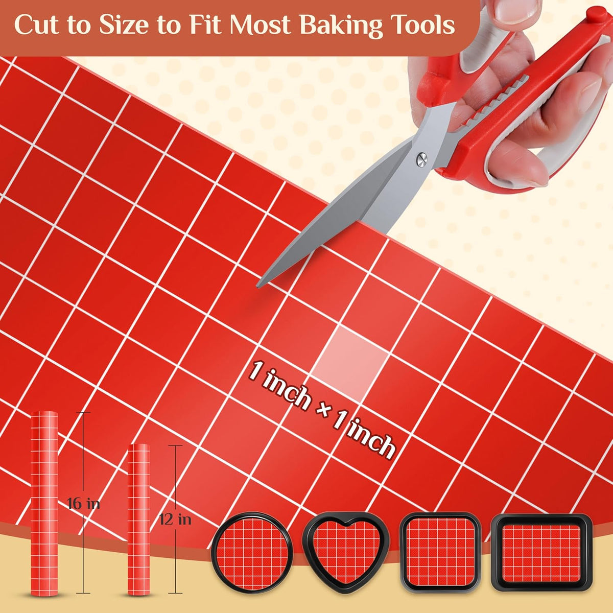 Silicone Baking Mat, 12 IN x 10 FT Free Cutting Baking Sheet,Non-Stick Reusable Dough & Pastry Mat,Non-Slip Silicone Mat Roll for Air Fryer Liner,Freeze Dryer,Oven Baking Pan,Kitchen Counter