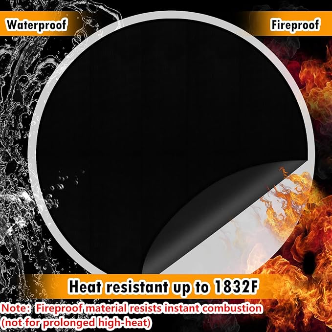 47" Round Fire Pit Mat Compatible with Solo Stove Bonfire, 3-Layer Outdoor Under Grill Mat Patio Deck Protector BBQ Mat,Fire Proof Pads for Under Fire Pit,Charcoal Grills,Griddles and Smokers