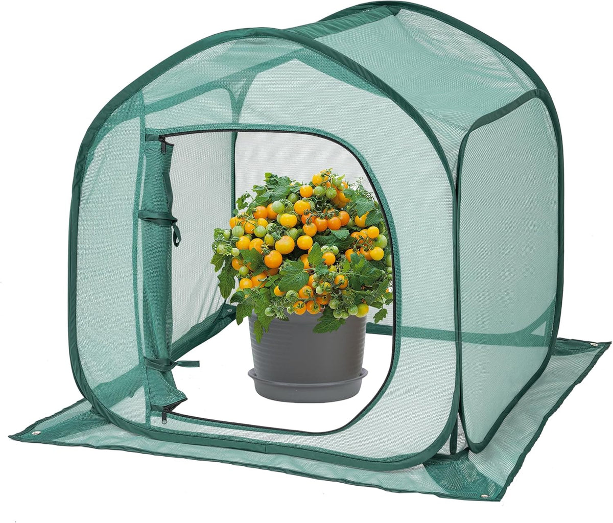 UV-Resistant Durable Pop Up Plant Covers & Garden Mesh Netting - Protective Bird Netting for Tomato & Crop Protection, Portable Pop-Up Mesh Plant Covers for Raised Beds