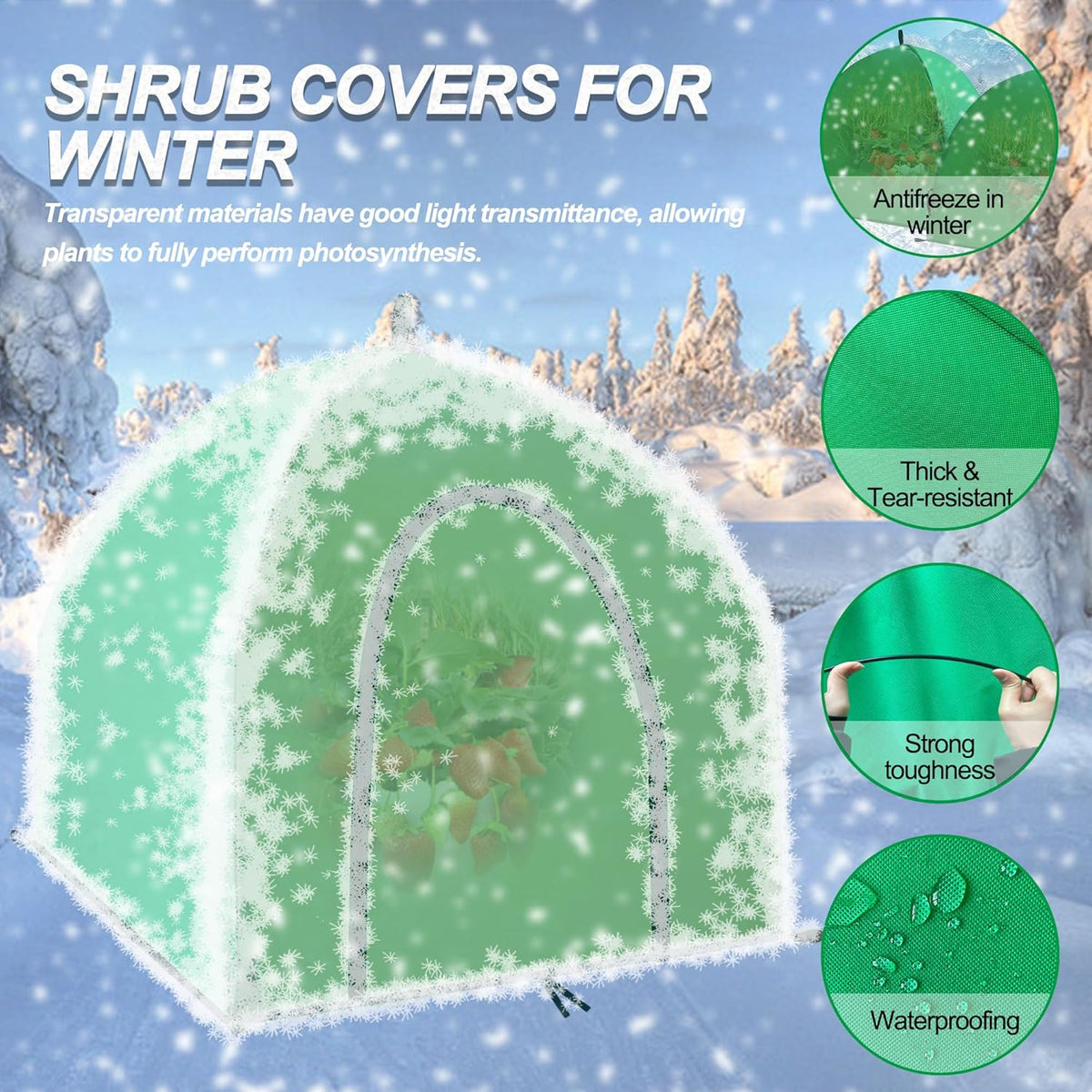 36″*36″*35.5″, Winter Plant Warm Covers - Raised Bed Cover, Garden Row Accelerator, Warm Tent Freeze Protection Humidity Domes for Germination, Seedling Propagation Protecting Plants from Animals 2PCS