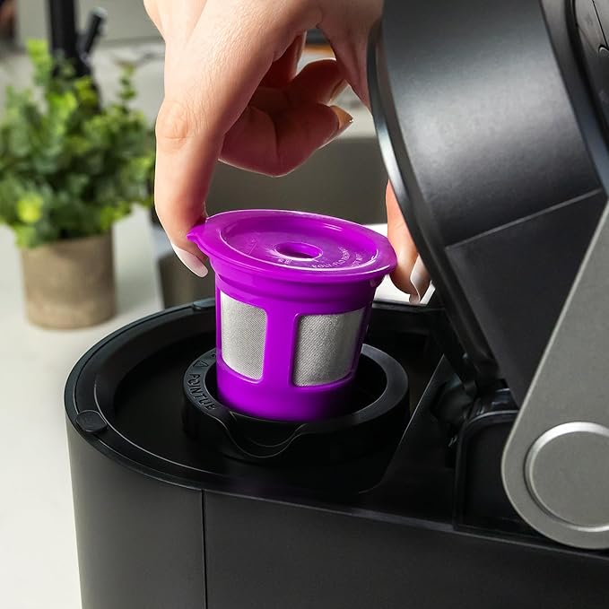 2-Item Bundle: 4-Pack Cafe Save 1-Stream Reusable K Cup Coffee Filters + EZ-Scoop 2 Tbsp Scoop with Integrated Funnel, Refillable Pod Capsule For Use with Keurig & Select Single Cup Coffee Maker