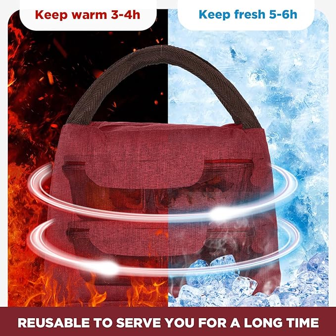 Chunful 24 Pcs Lunch Bags Bulk Insulated Reusable Lunch Bags Leakproof Tote with Aluminum Foil Interior Waterproof Thermal Tote for Women Adult Office Work Back to School Employees Picnic(Multi Color)