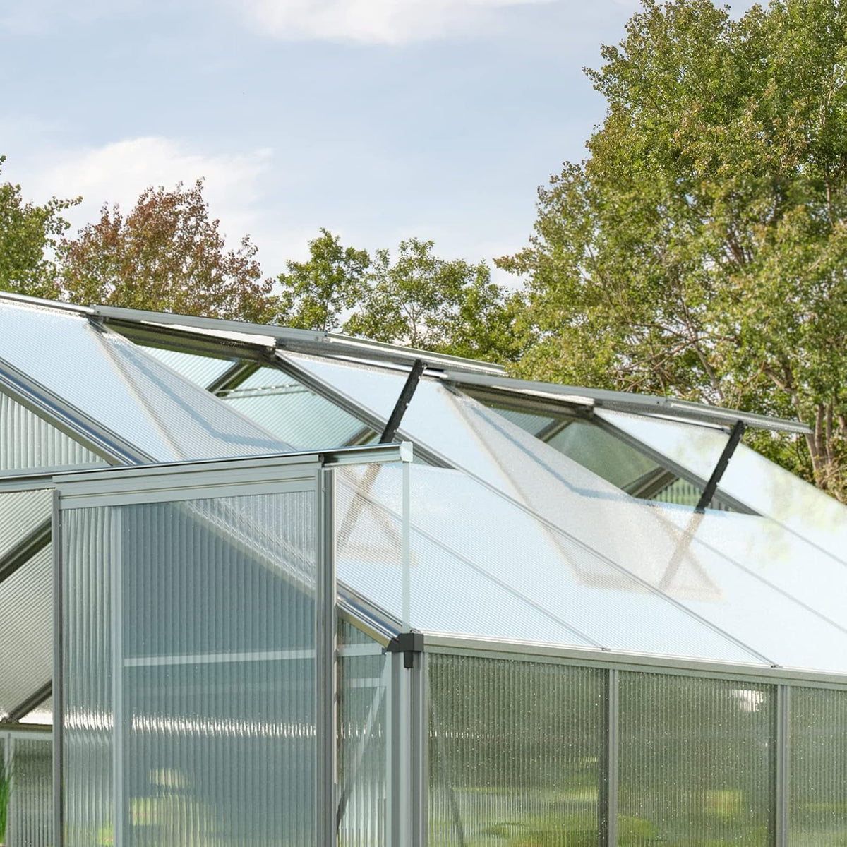 Greenhouse Topas 3 Aluminum Frame 7.4 x 6.4 ft with Approx. 8 mm Polycarbonate Panels