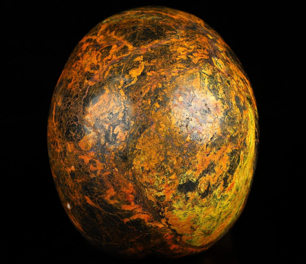 Skullis 5.0" Orpiment Crystal Skull, Hand Carved Gemstone Fine Art Sculpture, Reiki Healing Stone Statue.2236 Z8