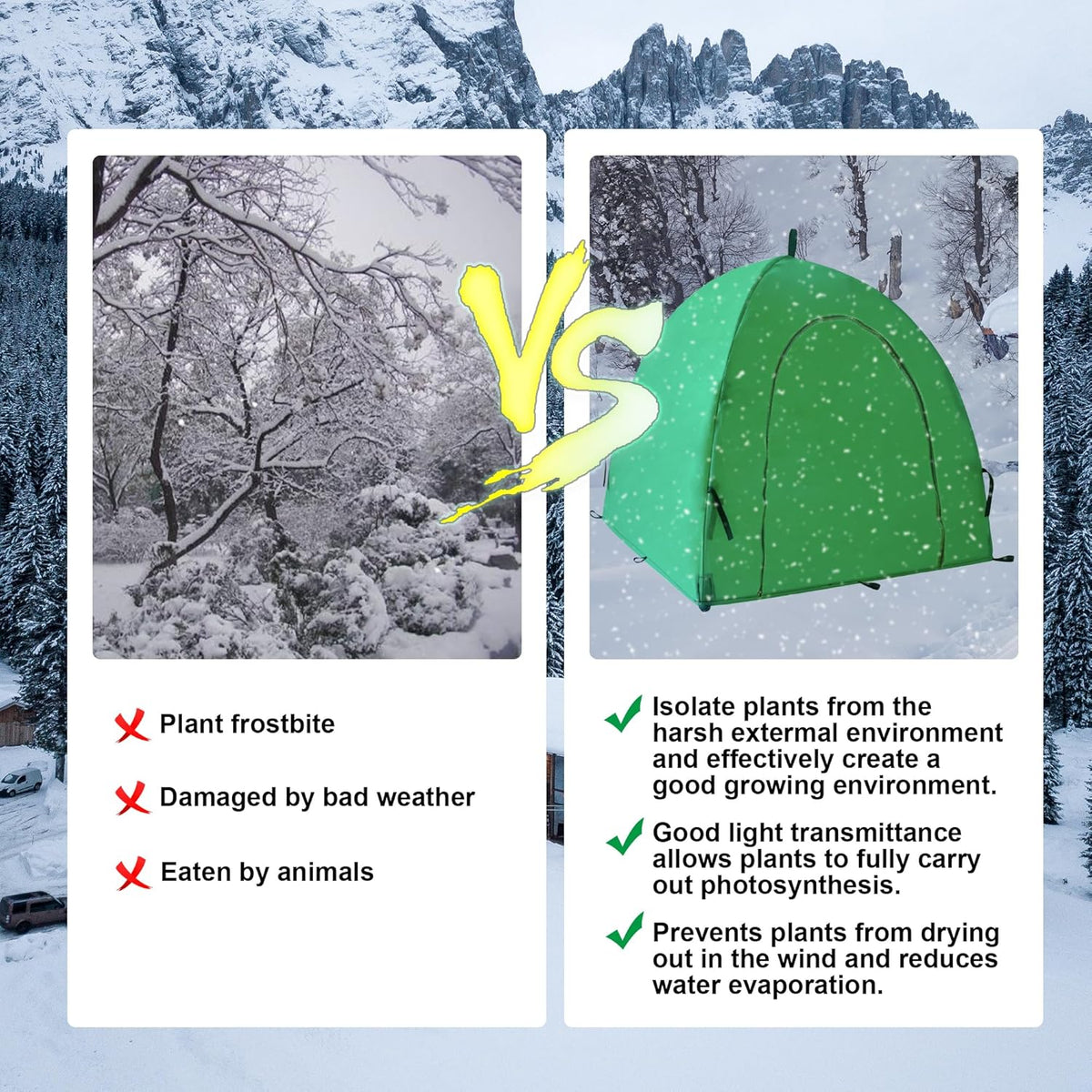 59″*59″*60″ Winter Plant Warm Covers - Raised Bed Cover, Garden Row Accelerator, Warm Tent Freeze Protection Humidity Domes for Germination, Seedling Propagation Protecting Plants from Animals